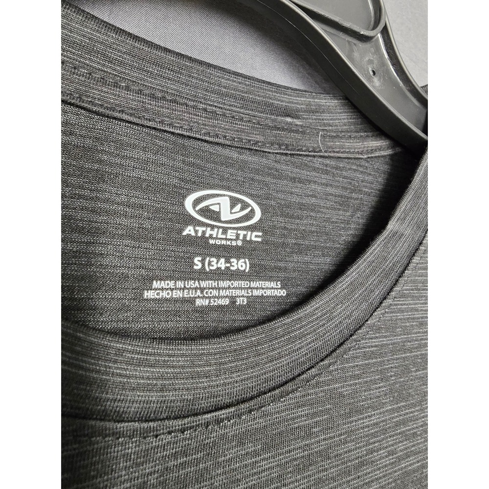 Athletic Works Mens DriWorks Short Sleeve Performance Tee Charcoal Gray S 34-36 - Picture 3 of 3